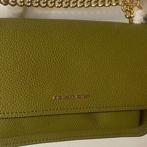 Michael Kors Moss Green Crossbody Bag with Gold Chain